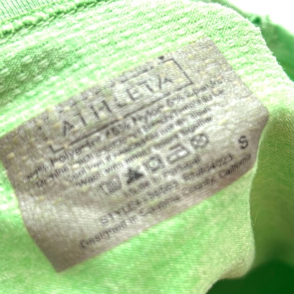 Athleta Fastest Track Lime Green Short Sleeve Athletic Yoga Support Top Size S - Picture 11 of 13